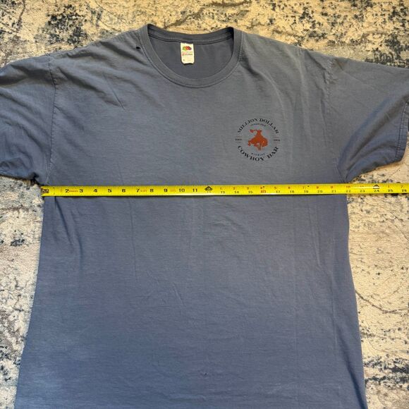 Million Dollar Cowboy Bar Jackson Hole Wyoming TShirt Blue Mens XL - Picture 8 of 8